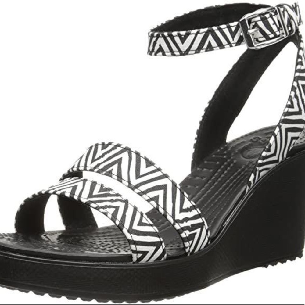 Crocs Women's Leigh II Adjustable Ankle Strap Wedge Comfort Sandal